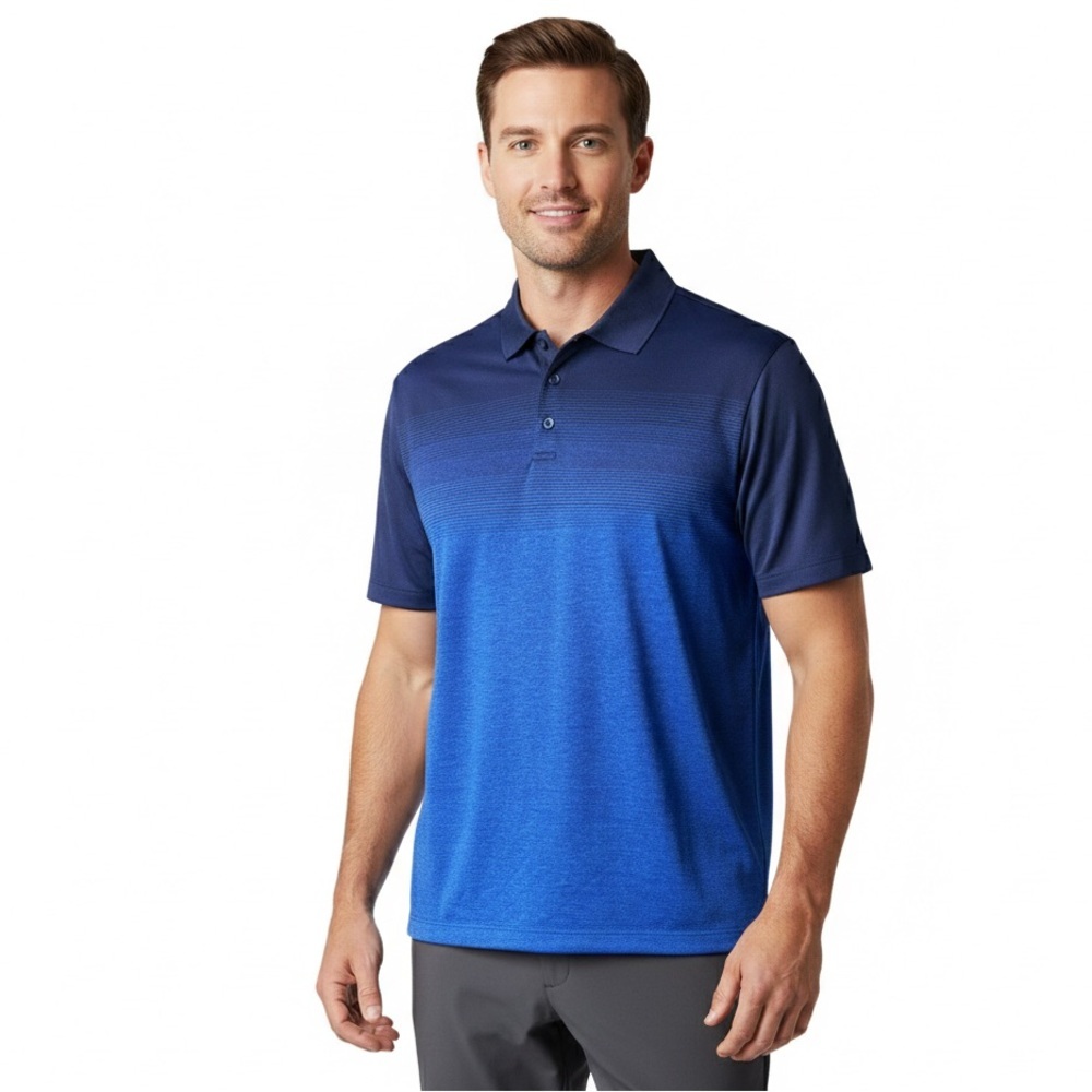 KARBON Men’s Polo Style Tech Shirt, 2 Tone Blue, Size XL